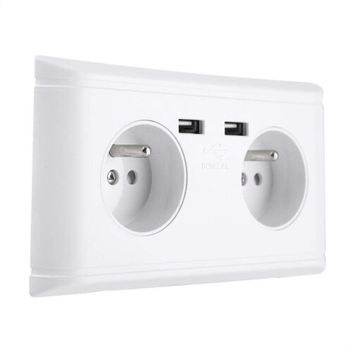 Multi-Fonctionnelle UE Prise Murale Prise de Courant Prise avec Double Port USB for Chargeur de téléphone 250V