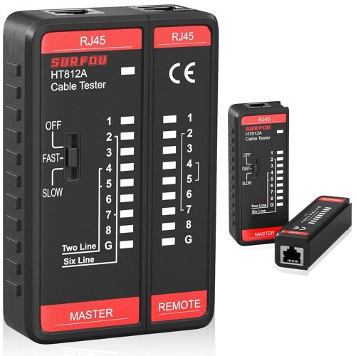 Testeur De Cable Rj45 Prise, Ethernet Cat Cat6 Cat6a Cat7 Câble Réseau Testeurs, Network Internet Câbles Reseau Tools Tester, Idéal Pour Diagnostiquer Rapidement Les Problèmes