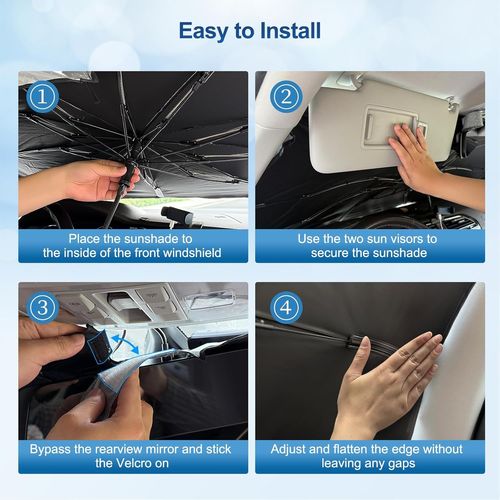 Parapluie Pare-Soleil Auto Compatible Avec Citroen C5 Aircross 2018-2025, Citroen C5 Aircross Parasol Pour Pare-Brise Avant, Protection Solaire, Pliable, Bloque Rayons Uv[Z578]