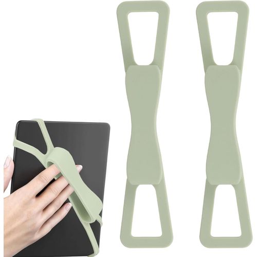 2pcs Dragonnes pour Kindle, Support de Tablette Confortable avec Poignée Élastique Anti-Chute pour Tablette Kindle Paperwhite 12-20 cm E-Book Téléphone Oasis Kobo (Vert)