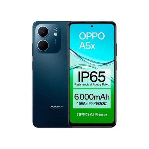 Smartphone OPPO A5x 4GB 128GB Smartphone 6.67" HD+ 45W 6000mAh Resistente IP65 Android 15 Azul