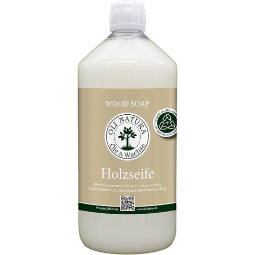 Savon pour bois Oli-Natura - 1 litre - Nettoyant pour surfaces en bois huilées et cirées - Nettoyage doux pour parquets, meubles en bois, escaliers