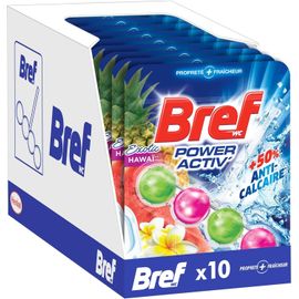 WC Power Activ' Exotic Hawai ¿ Lot de 10 Blocs WC (10x50g) ¿ Produit Nettoyant WC ¿ Anti calcaire Mousse Nettoyante