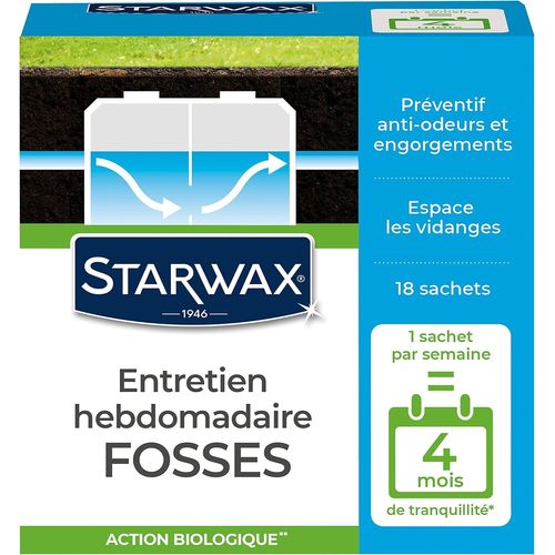 Entretien Hebdomadaire pour Fosses Septiques - 450 gr - Maintient l¿équilibre de la Fosse - Agit Biologiquement - 4 Mois