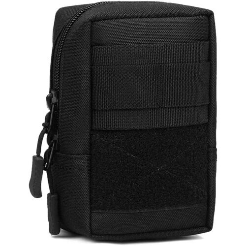 Sac Ceinture Tactique Militaire Molle Phone Pouch Mini Multifonction Annexe Sac pour Randonnée Camping Trekking Sports Excursion?Noir