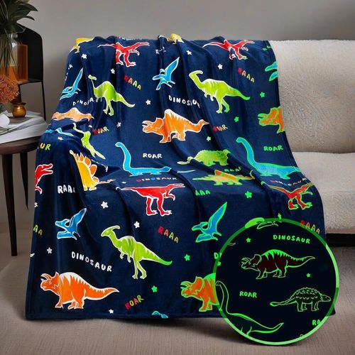 Tianyi-Couverture Douillette Pour Enfant - Motif Dinosaure - En Microfibre Douce Et Moelleuse - Superbe Cadeau Pour Les Amateurs De Dinosaures\U2026 (Dinosaure D, 130x150 Cm)