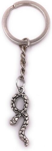 Kal-Serpent Anakonda Phyton Pendentif Porte-Clés En Métal Argenté