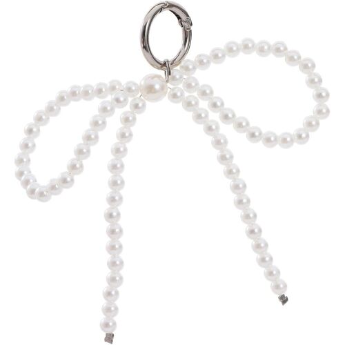 KAL-Porte-Clés Noeud En Perles,Porte-Clés Y2K,Porte-Clés Perle Porte-Clés Femmeporte-Clés De Sacaccessoires De Sac Et Téléphone,Accessoire Tendance Pour Sac À Main, Sac À Dos, Téléphone Et Clés ¿Blanc