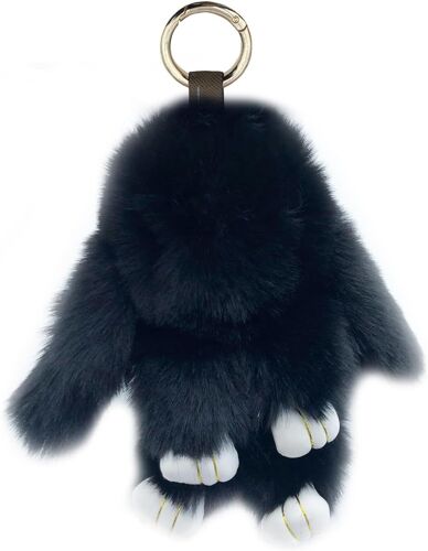 KAL-Mignon Grand. Lapin En Peluche Porte-Clés Lapin En Peluche 7 Pouces Porte-Clés Pom Poms Pendentif Sac À Main Clé De Voiture Décoration
