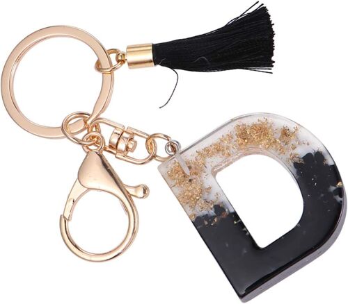 KAL-1Pièce Porte-Clés Créatif Forme De Lettre Anglaise Accessoire De Décoration Pour À Main Et Clés Noir D