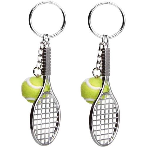 KAL-Raquette De Tennis Keychain, Porte-Clés En Métal Creative Keychain Sport Keyring Tennis Ball