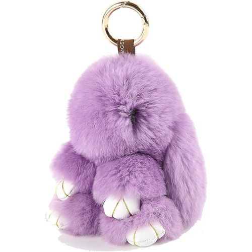 PATA-Doux Et Moelleux Lapin Porte-Clés Mignon En Peluche - Porte-Clés En Fausse Fourrure Avec Pompon - Décoration