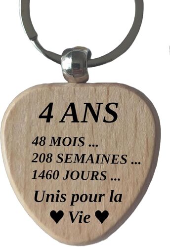 Kal-Porte-Clés En Bois Personnalisé Petit Cadeau Pour Anniversaire De Mariage Ou Anniversaire De Couple