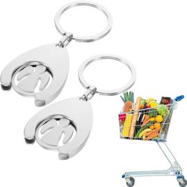 KAL-2 Pcs Porte Clés Ange Gardien Avec Porte Clés Amovible À Puce Pour Panier D'Achat