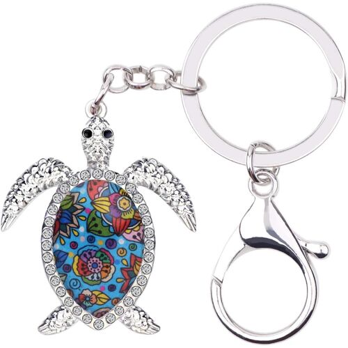 KAL-Porte-Clé Tortue De Mer En Émail Porte-Clé Sac À Main Pour Femme Fille Cadeau