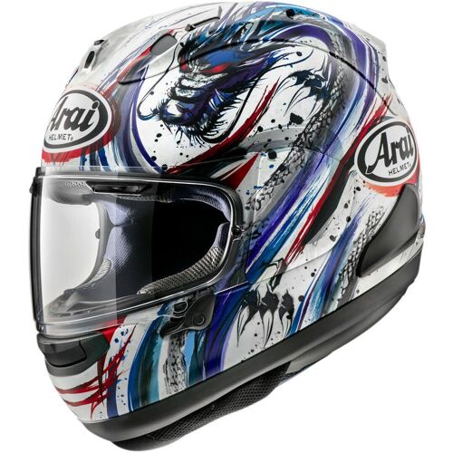 Arai Rx-7v Evo Kiyo Trico Replica Casque, Blanc-Rouge-Bleu, Taille M Pour Hommes