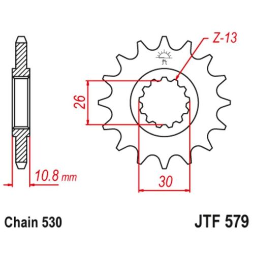 Jt Sprockets Pignon Acier Anti-Bruit 579 - 530