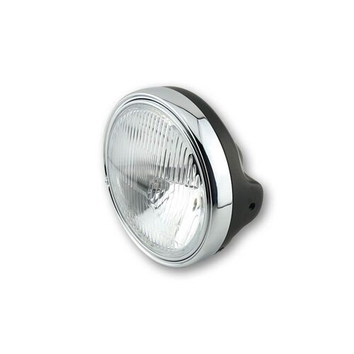 Phare Shin Yo Ltd, Insert H4 De 7 Pouces Avec Verre En Relief, Noir Brillant