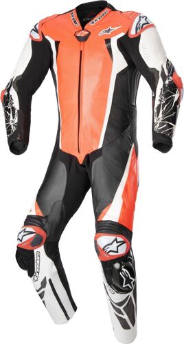 Alpinestars Absolute V2 Costume En Cuir De Moto Une Pièce, Noir-Blanc-Rouge, Taille 48 Pour Hommes