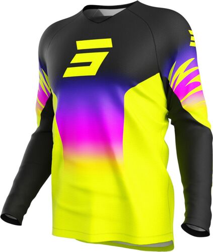 Shot Devo X-Trem Maillot De Motocross, Noir-Rose-Jaune, Taille S Pour Hommes
