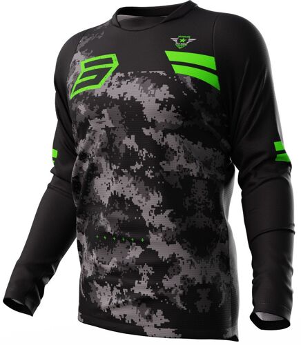 Shot Devo Army Maillot De Motocross, Noir-Vert, Taille S Pour Hommes