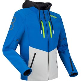 Bering Rotor Softshell Veste Textile De Moto Imperméable, Gris-Bleu, Taille 3xl Pour Hommes