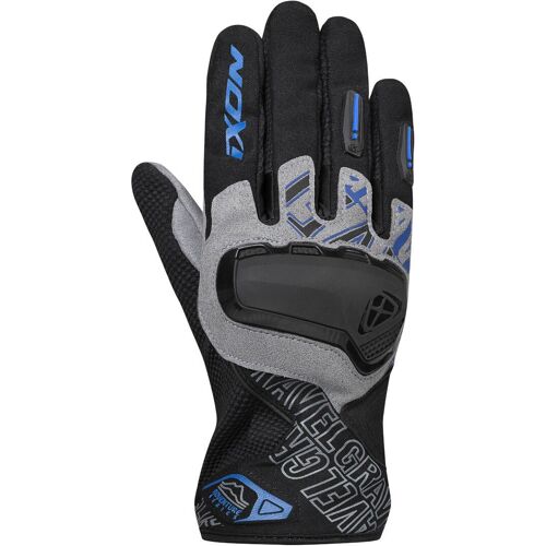 Ixon Gravel Gants De Moto, Noir-Gris-Bleu, Taille Xs Pour Hommes