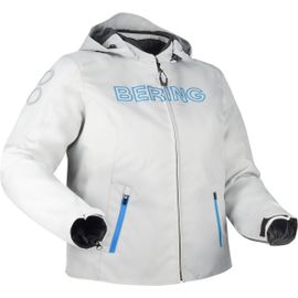 Bering Warwick Queen Size Imperméable Dames Moto Textile Veste, Gris-Bleu, Taille 46 Pour Femmes