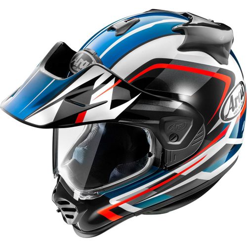 Arai Tour-X5 Discovery Casque De Motocross, Blanc-Rouge-Bleu, Taille S Pour Hommes