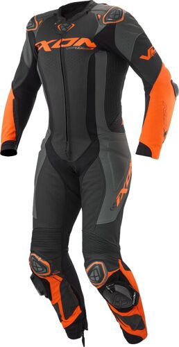 Ixon Vortex 3 Combinaison En Cuir De Moto 1 Pièce, Noir-Gris-Orange, Taille 4xl Pour Hommes