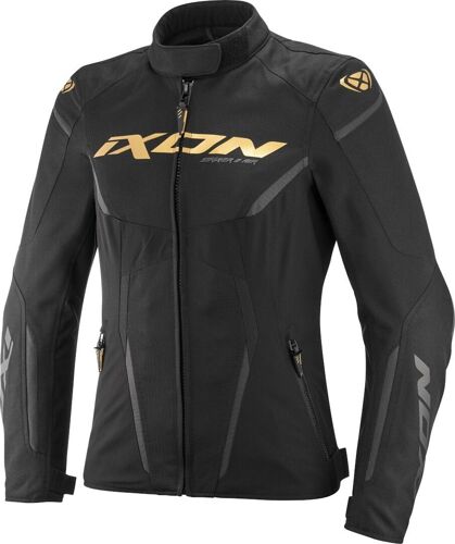 Ixon Striker 2 Air Wp Imperméable Dames Moto Textile Veste, Noir-Or, Taille S Pour Femmes