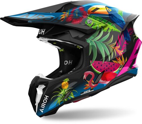 Airoh Twist 3 Amazonia Casque De Motocross, Noir-Multicolore, Taille L Pour Hommes