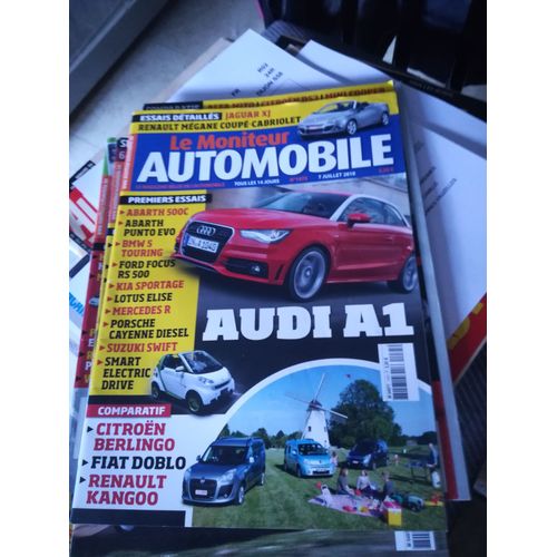 Le Moniteur 1475 De 2010 Audi A1,Abarth 500c,Punto Evo,Bmw 520d Touring,Smart Fortwo Electric Drive,Suzuki Swift,Kia Sportage,Ford Focus Rs500,Lotus Elise 1.6,Megane Cab 1.5 Dci,Jaguar Xj 3.0d,Fiat Do