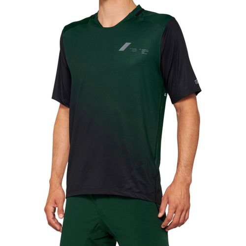 100% Celium Maillot De Vélo À Manches Courtes, Noir-Vert, Taille Xl Pour Hommes