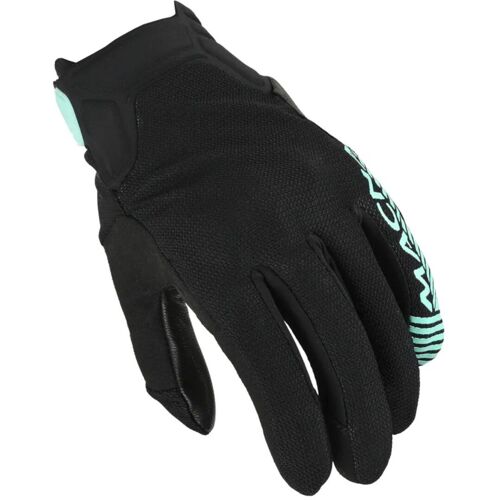 Macna Obtain Leather Gants De Moto Pour Femmes, Noir-Vert, Taille Xl