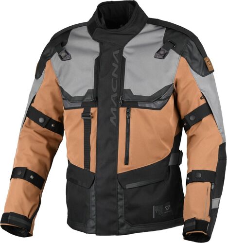 Macna Touros Veste Textile De Moto Imperméable, Noir-Brun, Taille M Pour Hommes