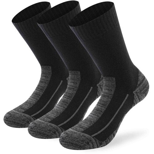 Lenz Performance Multisport Chaussettes - Paquet De 3, Noir-Gris, Taille 35 - 38 Pour Hommes