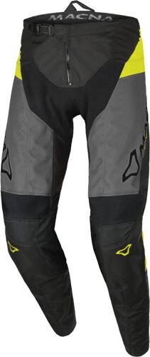 Macna Backyard-1 Pantalon De Motocross, Noir-Gris-Jaune, Taille M Pour Hommes