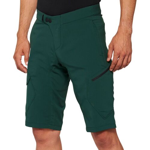 100% Ridecamp Shorts De Vélo, Vert, Taille 36 Pour Hommes