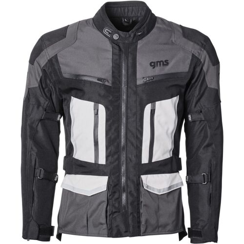 Gms Tigris Veste Textile De Moto Imperméable, Noir-Gris-Blanc, Taille L Pour Hommes