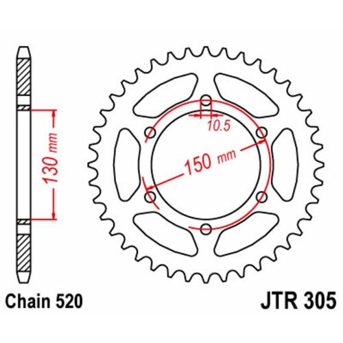 Jt Sprockets Couronne Acier Standard 305 - 520