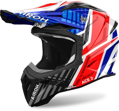 Airoh Aviator Ace 2 Proud Casque De Motocross, Blanc-Rouge-Bleu, Taille Xl Pour Hommes