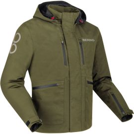 Bering Barstow Veste Textile De Moto Imperméable, Vert-Brun, Taille S Pour Hommes