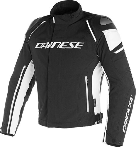 Dainese Racing 3 D-Dry Veste Textile Moto, Noir-Blanc, Taille 44 Pour Hommes