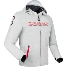 Bering Warwick Veste Textile De Moto Imperméable, Gris-Rouge, Taille M Pour Hommes
