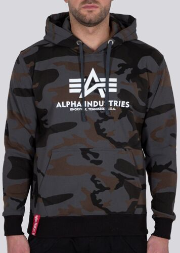 Alpha Industries Basic Camo Capuche, Noir-Multicolore, Taille S Pour Hommes