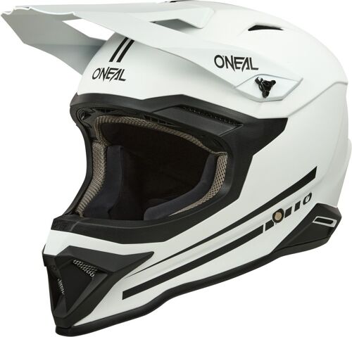 Oneal 1srs Solid Casque De Motocross, Blanc, Taille S Pour Hommes