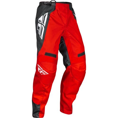 Fly Racing F-16 2024 Pantalons De Motocross, Noir-Rouge, Taille 28 Pour Hommes