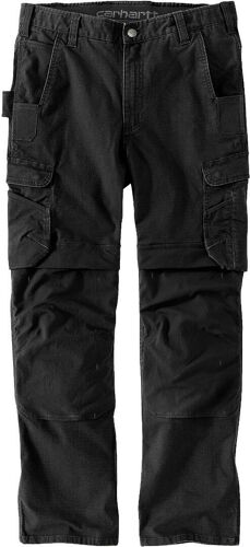 Carhartt Relaxed Fit Straight Steel Rugged Flex Ripstop Double-Front Cargo Pantalon, Noir, Taille 34 36 Pour Hommes