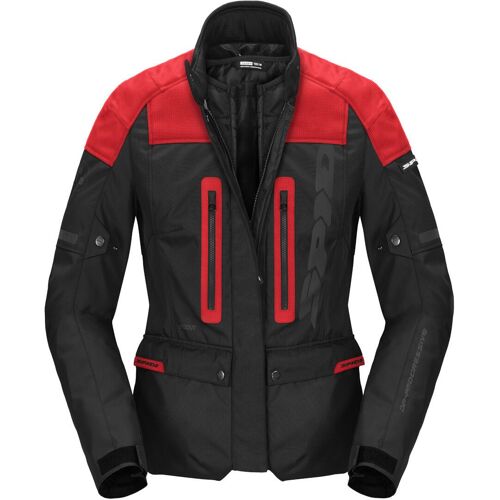 Spidi Traveler 3 Evo H2out Veste Textile De Moto Pour Dames Imperméable À L¿Eau, Noir-Rouge, Taille 2xl Pour Femmes